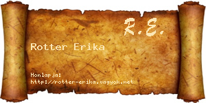 Rotter Erika névjegykártya